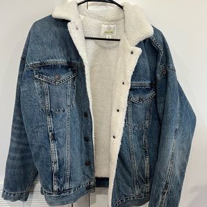 Offline Aerie Sherpa Lined Denim Jacket